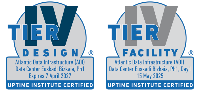 Data Center Euskadi Bizkaia Tier Certification Foils - Tier IV Design and Tier IV Facility