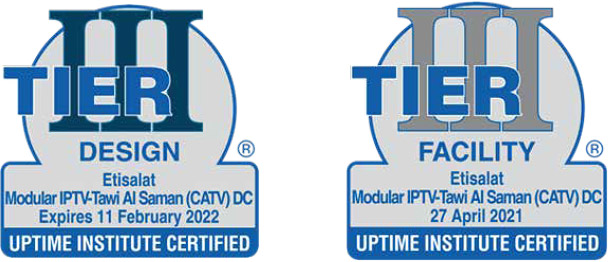 Tier III Certifications for Etisalat Modular Data Center - IPTV - Tawi Al Saman (CATV)
