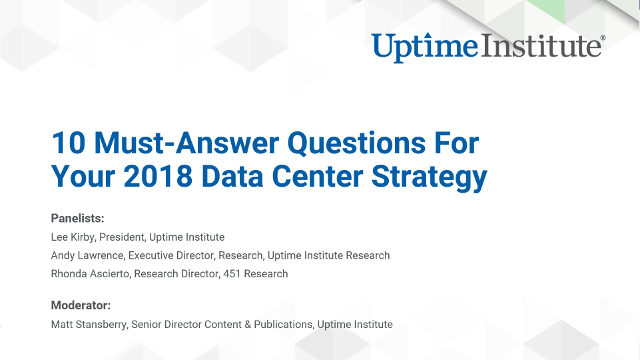 Webinar: 10 Must-Answer Questions For Your 2018 Data Center Strategy
