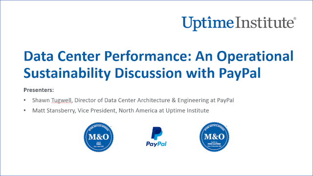 Webinar: Data Center Performance: An Operational Sustainability Discussion with PayPal